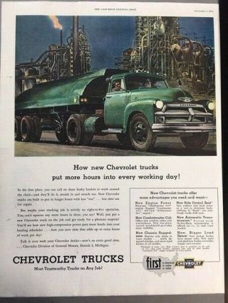1955 Chevrolet Semi Truck Advertisement 11x14 Print Art Car Ad Lg62
