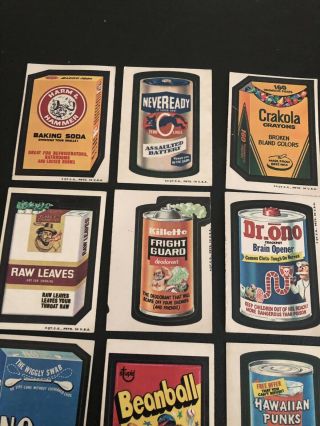 1973 Topps Wacky Packages 3rd Series Partial Set (20) Stickers Tan Backs