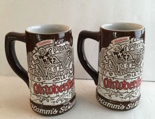 German Beer Mugs Vintage Hamms 1973 Oktoberfest 6 " Stein Ceramarte Brazil Prosit