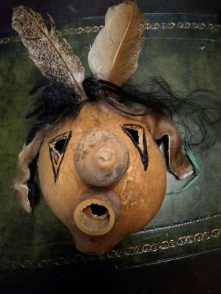 Awesome Native American Cherokee Gourd Mask Actually Worn Artifact Great