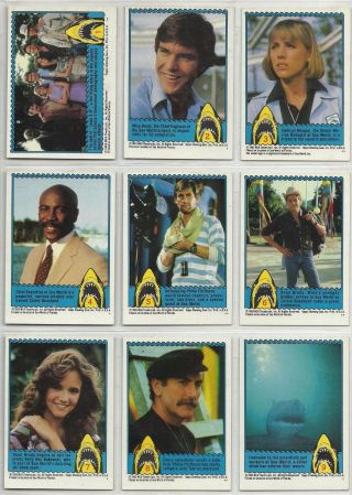 Jaws 3 - 3d The Movie - Complete Trading Card Set (44) - 1983 Topps - Nm