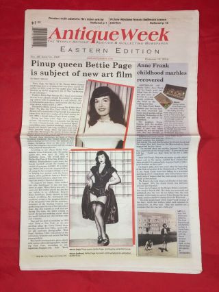 Rare Antique Week Newspaper 2014 Featuring Bettie Page Risqué Pinup Film Info 2