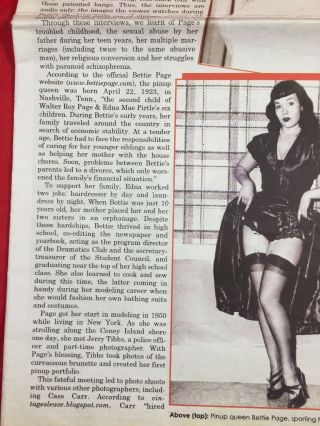 Rare Antique Week Newspaper 2014 Featuring Bettie Page Risqué Pinup Film Info 4
