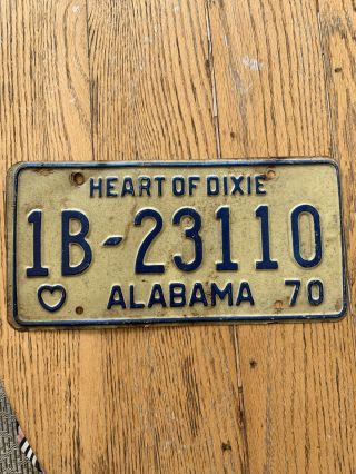 1970 Alabama License Plate Tag Number Vintage Al Heart Of Dixie