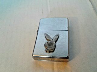 Playboy Bunny Emblem Brush Chrome Zippo Lighter