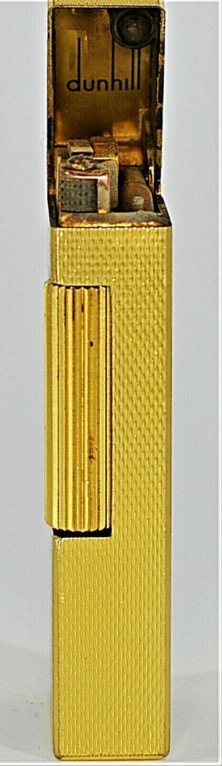Dunhill Rollagas Lighter - Vintage Gold W.  Black Enamel.  Tested: Sparks No Flame 3