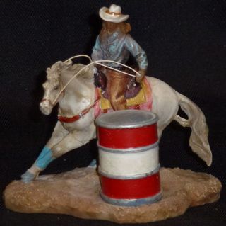 Barrel Racer Cowgirl Statue Western Americana Rodeo