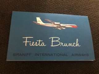 Braniff International Airways In Flight Menu Early 1960’s Fiesta Brunch