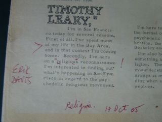 1966 San Francisco Oracle Newspaper 4 Timothy Leary Psychedelic LSD 4