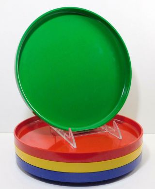 Heller Design Massimo Vignelli Yellow,  Red,  Blue & Green Dinner Plates Set Of 4