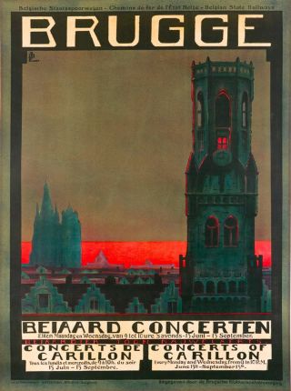 Brugge Belgium Europe Vintage Travel Wall Decor Advertisement Art Poster Print