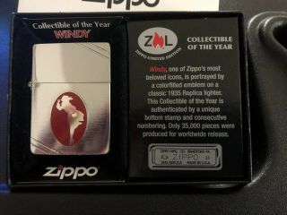 Windy Collectible Of The Year Commemorative Limited Edition Zippo Lighter