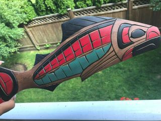 Northwest Coast Native Art Salmon Plaque Carving