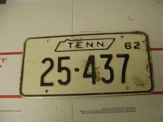 1962 62 Tennessee Tn License Plate 25437