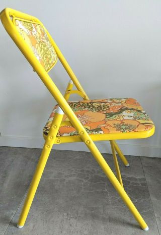 Samsonite Vintage Metal Folding Chairs Set of 2 Hippie Groovy Retro Style YELLOW 4