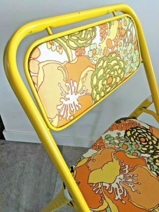 Samsonite Vintage Metal Folding Chairs Set of 2 Hippie Groovy Retro Style YELLOW 7