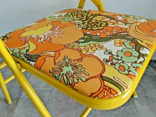 Samsonite Vintage Metal Folding Chairs Set of 2 Hippie Groovy Retro Style YELLOW 8