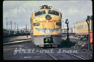 Slide - Union Pacific 957 Emd E - 9 Scene At Cheyenne Wy 1969