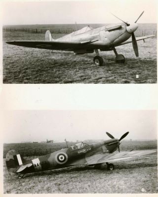 2 - In - 1 Photograph Of A Spitfire At Boscombe Down