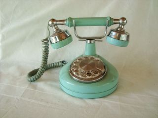 Vintage Western Electric French Style Green Rotary Dial Cradle Telephone Parts