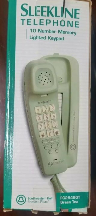 Vintage Tea Green Southwestern Bell Freedom Sleekline Phone Fc2548gt