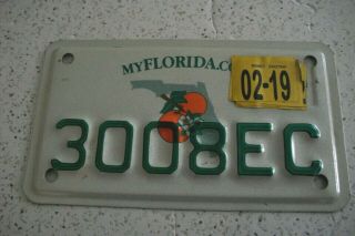Florida Motorcycle License Plate 3008ec