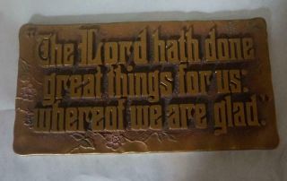 A.  E.  Mitchell Cast Metal Religious Bible Verse Wall Plaque Psalm 126:3