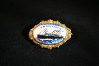 R.  M.  S.  Megantic Enamel Souvenir Pin Titanic White Star Line Interest