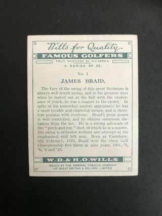 1930 W.  D.  & H.  O.  Wills Famous Golfers: James Braid 1 2