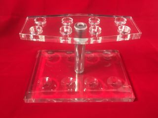 Pipe Holder Stand Vintage Acrylic Display Clear Lucite Holds 8 Pipes