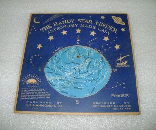 Vintage 1944 The Handy Star Finder Astronomy Made Easy Wheel By Cs Hammond & Co