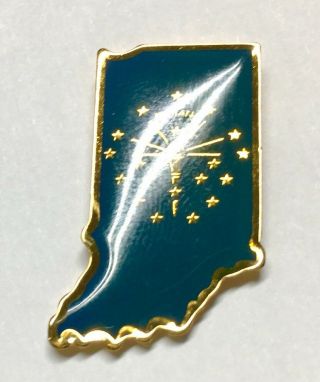 Indiana State Lapel Pin Hatpin Blue & Gold Lining,  Pence