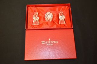 Waterford Crystal Miniatures Holy Family Nativity 3 Pc Set 1802