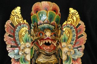 Balinese Mask Barong Singa Lion Topeng Hand Carved Wood Bali Wall Art