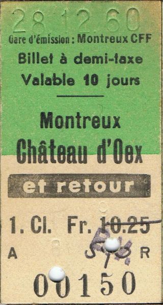 Railway Tickets Switzerland Montreux To Chateau D 