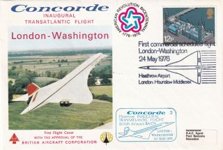 (28769) Gb Cover Concorde 1st Flight London Washington 1976