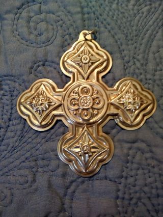 1971 Reed And Barton Christmas Cross Ornament,  Sterling Silver 3 1/4 Inch