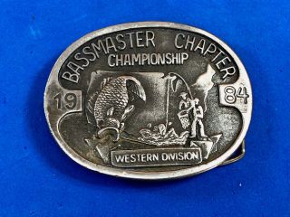 Vintage 1984 Bassmaster Chapter Championship Western Division Belt Buckle