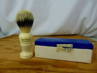 Vintage Ever - Ready Shaving Brush - Wooden Handle - Set In Rubber - U.  S.  A.  - Box