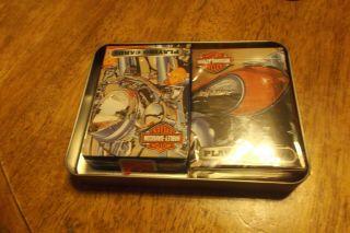 Harley Davidson playing cards in tin can 4