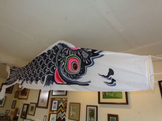 Japanese " Koinobori " Carp Windsock Black 118 " (3m) Kite Japan Nylon