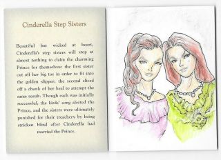 Grimms Fairy Tales Cinderella Step Sisters Hand Drawn Book One Of One 1/1 Kn197c