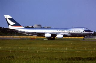 35mm Colour Slide Of Cathay Pacific Cargo Boeing 747 - 267b (sf) B - Hih
