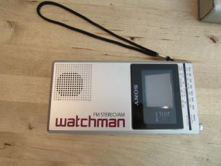 Vintage 1985 TV AM/FM Stereo Mate Headphone Radio Watchman Sony 3