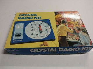 Vintage Crystal Radio Kit Science Fair 28 - 177 Unbuilt - Mib W/part & Insturctions