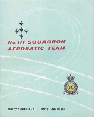 Black Arrows 111 Sqn Aerobatic Team Brochure 1957 Rare