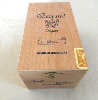 Churchill Baccarat The Game Havana Selection Wood Hinged Cigar Box