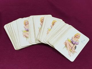 VINTAGE PLAYING CARDS PRETTY LADY DRAWINGS PICTURES 2 DECKS BOX 3