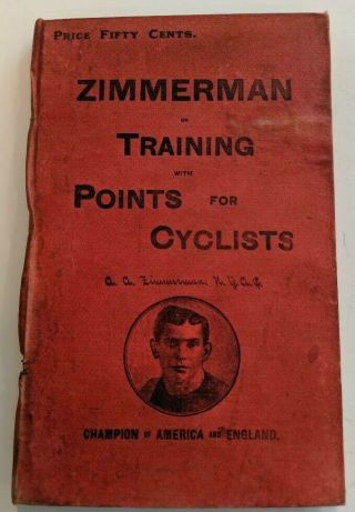 Rare Antique 1893 Book Zimmerman On Training For Cyclists Jersey Wheelmen