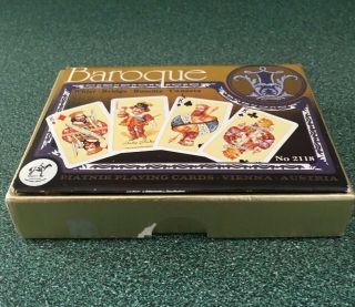 “BAROQUE” DOUBLE DECK PLAYING CARDS by PIATNIK 1977.  Decks 4